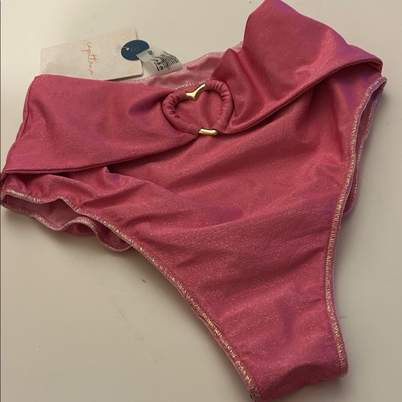 NWT Capittana Giselle Shine High-Waisted Bikini Bottoms Small Anthropologie - Picture 3 of 6